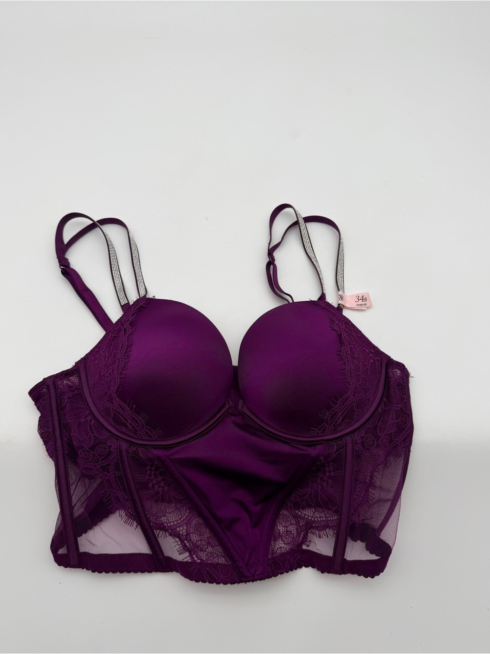 Victoria's Secret Purple Longline Push-Up Bra - Picture 6 of 9